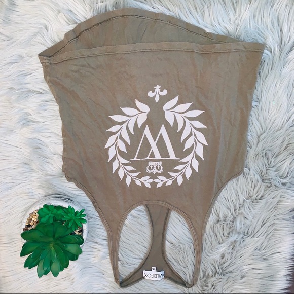 WILDFOX tank olive or army green with large logo - Picture 2 of 5